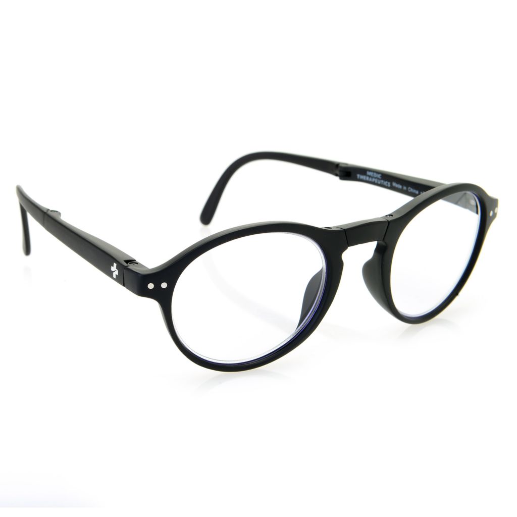 Wholesale Opportunity - Medic Therapeutics Foldable Blue Light Blocking Round Frame Reading Glasses w/ Case - $3.00/unit