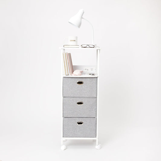 Dormify Charging Storage Cart Lot - Sutton &amp; Reese 3-Drawer Carts (FOB US) - $17.26/unit