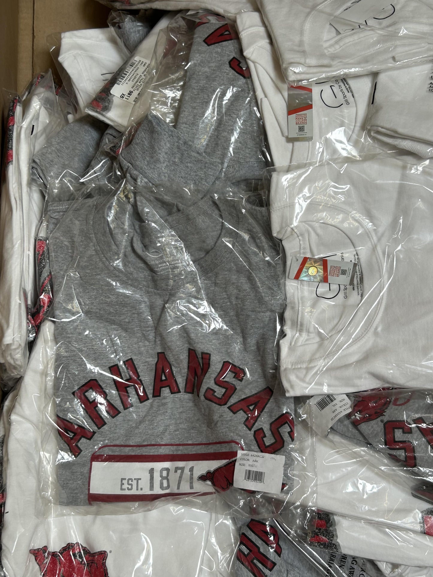 [AR] Collegiate NCAA Apparel Liquidation (FOB UT) - $6.00/unit