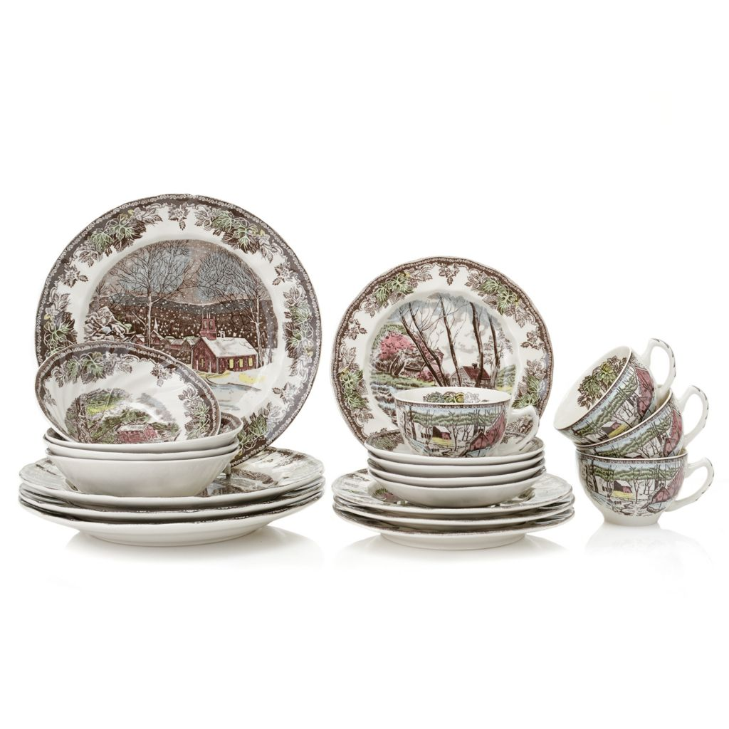 Johnson Brothers 20-Piece Dinnerware Set – Classic Floral Countryside Design Lot (FOB UT) - $26.25/unit