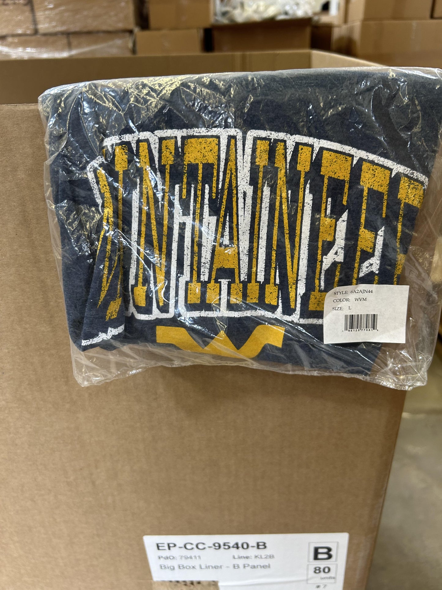 [WV] Collegiate NCAA Apparel Liquidation (FOB UT) - $6.00/unit