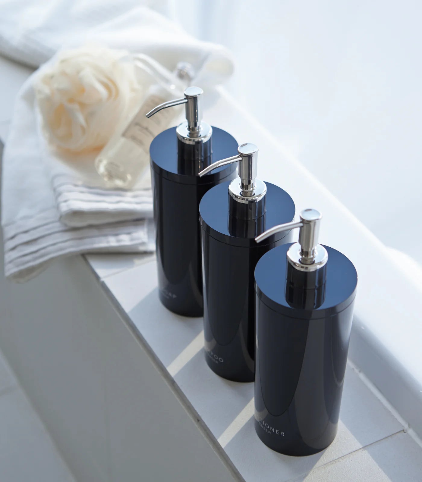 Yamazaki Tower Bath Dispenser Lot - Black • Shower • Vanity • Sink (FOB IN) - $5.36 /Unit
